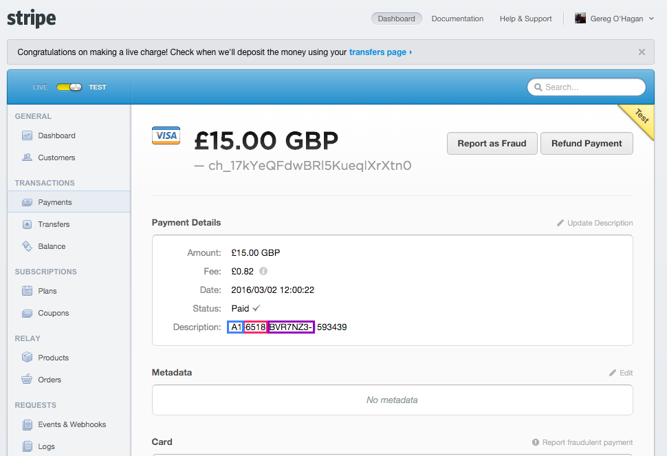 Stripe Making Sense of Customer information in Stripe ResDiary Support